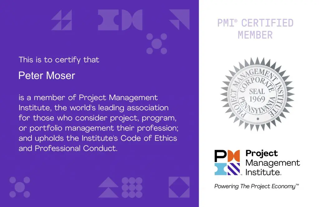 Peter Moser ist Mitglied beim PMI